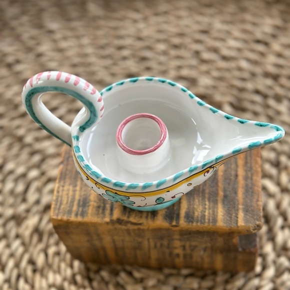 Italian Pottery Aladdin Lamp Candle Holder - Picture 12 of 12